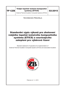 TP CZB 02-2015 - Standardní výpis výkonů pro zhotovení ETICS