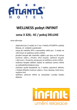 Wellness pobyt INFINIT - 3.320,
