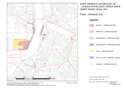 Zeleň městských památkových zón - analýza původu ploch veřejné
