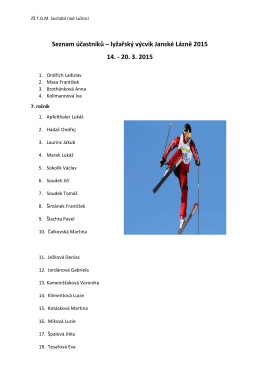 Seznam účastníků – lyžařský výcvik Janské Lázně 2015 14.