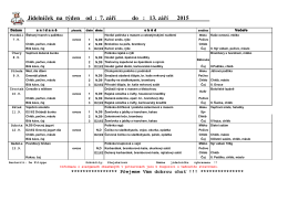 Jídelníček na týden od : 7. září do : 13. září 2015