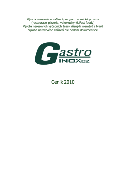 Ceník 2010 - Gastro zařízení