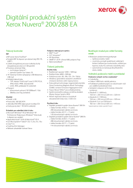 Digitální produkční systém Xerox Nuvera® 200/288 EA