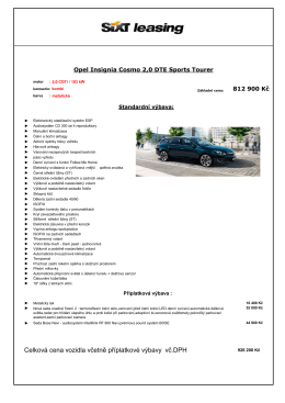 specifikaci výbavy vozidla Opel Insignia Cosmo