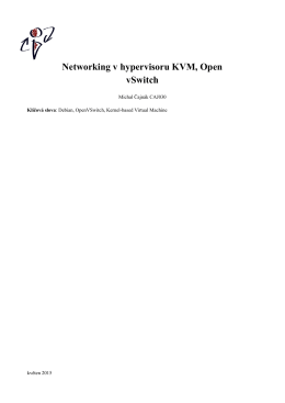 Networking v hypervisoru KVM, OpenVSwitch.