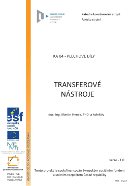 TRANSFEROVÉ NÁSTROJE - KKS - Západočeská univerzita v Plzni