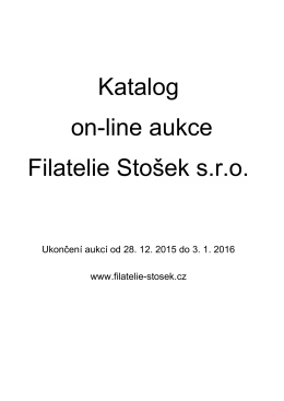 Katalog on-line aukcí od 28. 12. 2015 do 3. 1. 2016