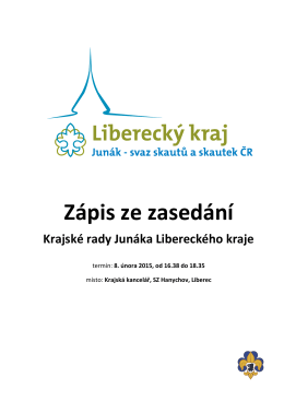 Zápis ze zasedání KRJ - Krajská rada Junáka, Liberecký kraj