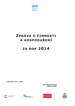 Výroční zpráva 2014 - Muzeum umění Olomouc