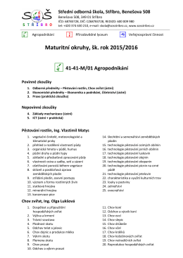 Maturitní okruhy, šk. rok 2015/2016