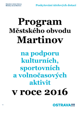 Program městského obvodu Martinov na podporu