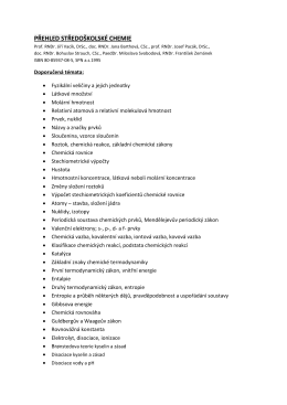 PŘEHLED STŘEDOŠKOLSKÉ CHEMIE