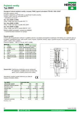 Pojistné ventily Typ 06001