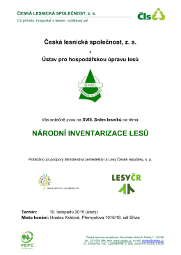 Podrobné informace o akci - Česká lesnická společnost