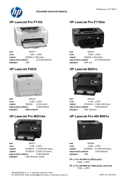 HP LaserJet Pro P1102 HP LaserJet Pro P1102w HP
