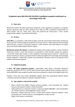 Projektová výzva MO-EDA-ESIF-DU/2015 k předložení projektů