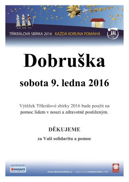 sobota 9. ledna 2016 - Farní charita Dobruška