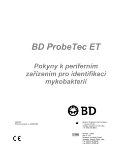 BD ProbeTec ET Pokyny k periferním zařízením pro identifikaci