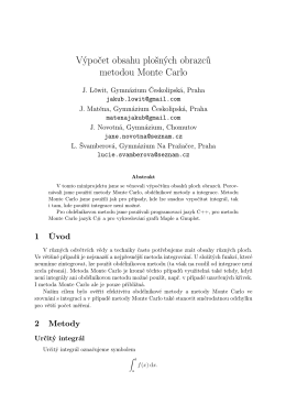 Výpočet obsahu plošných obrazců metodou Monte Carlo