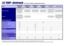 Srovnávací tabulka software Ontrack