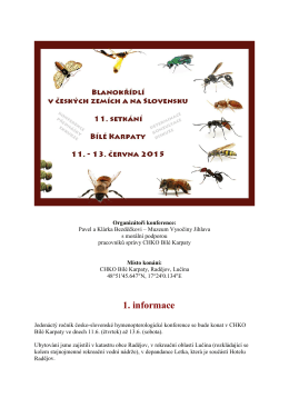 První informace.rtf - Hymenoptera CZ & SK