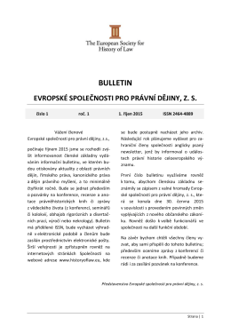 BULLETIN - The European Society for History of Law