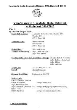 Výroční zpráva 2014-15 - 3. základní škola Rakovník