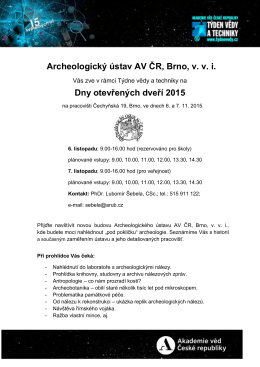 program () - Archeologický ústav AV ČR, Brno, v. v. i.