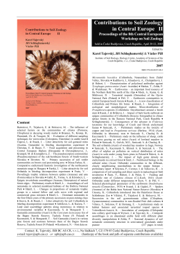 Contributions to Soil Zoology in Central Europe II