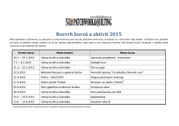 Kalendář kurzů a aktivit v roce 2015 ke stažení