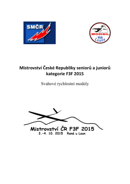 Mistrovství České Republiky seniorů a juniorů kategorie F3F 2015