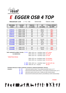 ceník Egger OSB 4