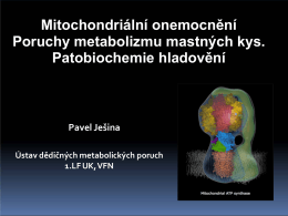 Dědičné poruchy metabolismu mitochondrií