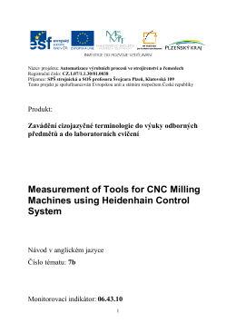 Measurement of Tools for CNC Milling Machines using Heidenhain