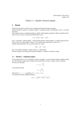 Úloha c. 6 - Tepelné vlastnosti kapalin 1 Teorie