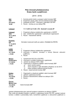 Plán činnosti představenstva SBaP 2015