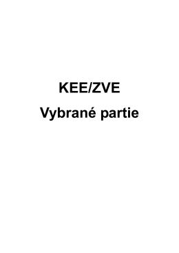 KEE/ZVE Vybrané partie - Západočeská univerzita v Plzni