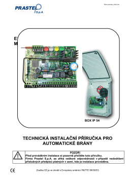 Technická instalační příručka pro automatické brány Divo