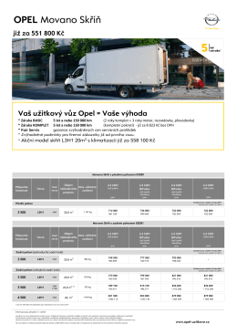 OPEL Movano Skříň - Užitkové vozy Opel