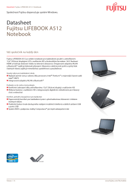 Datasheet Fujitsu LIFEBOOK A512 Notebook