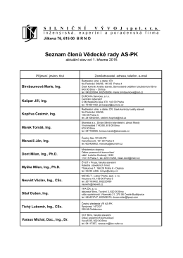 Seznam členů Vědecké rady AS-PK