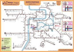 Síťová mapa výlukového stavu nočního provozu tramvají od 13.4.2015