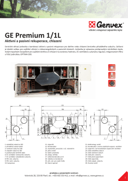 GE Premium 1/1L Aktivní a pasivní rekuperace, chlazení