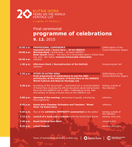 programme of celebrations - Kutná Hora - Kutná Hora