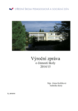 Výroční zpráva školy 2014 - Střední škola pedagogická a sociální