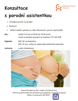 Konzultace s porodní asistentkou