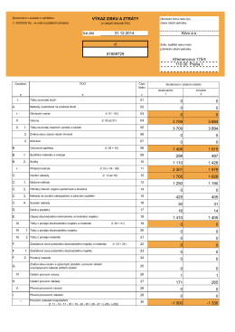 výkaz zisků a ztrát rok 2014