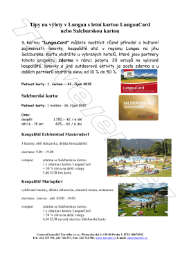 Tipy na výlety v Lungau s letní kartou LungauCard nebo