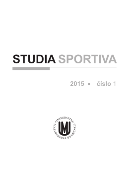 studia sportiva 2015/9 #1 - Faculty of Sports Studies