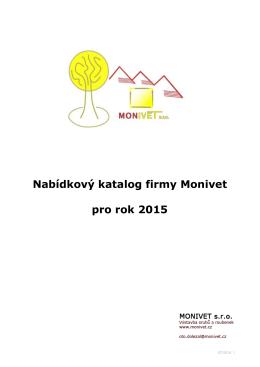 Nabídkový katalog firmy Monivet pro rok 2015